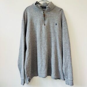 Polo Ralph Lauren Men's 1/4 Zip Cotton Pullover Sweater Size 2XLT Gray